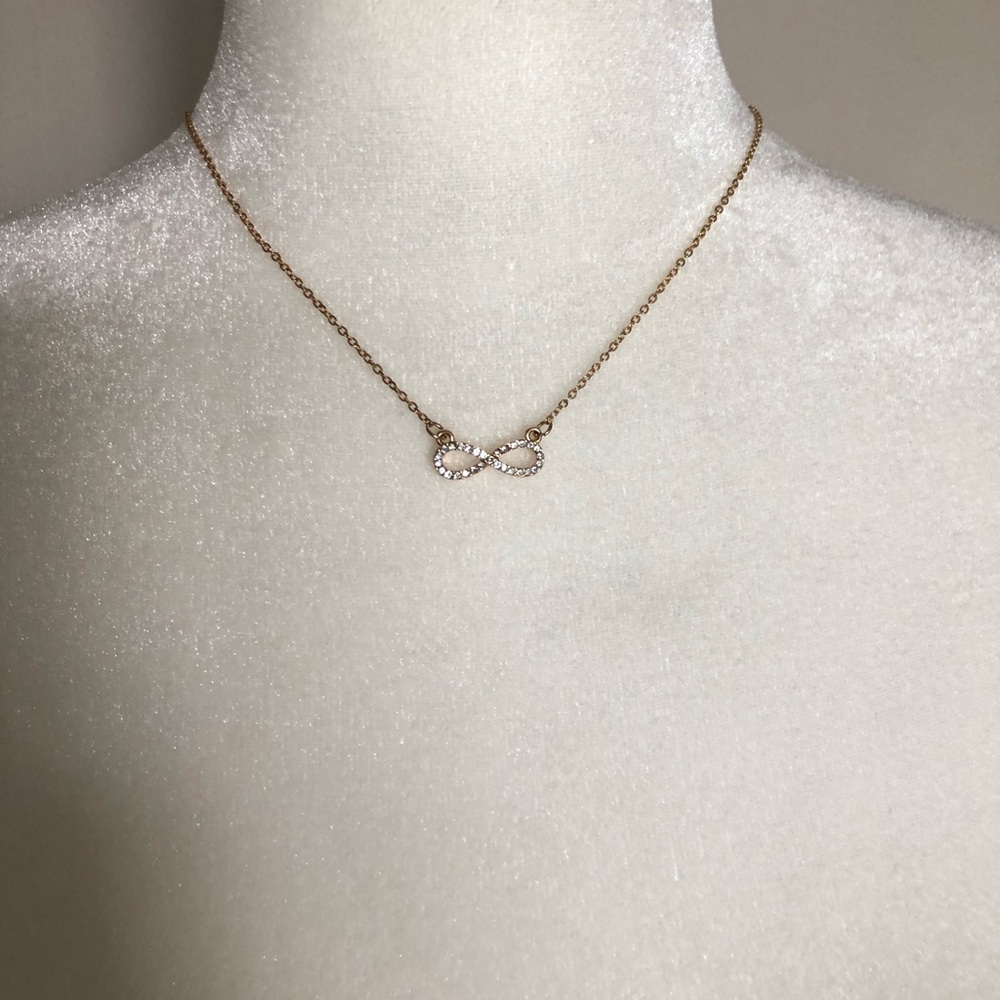 Gold, Studded Infinity Necklace